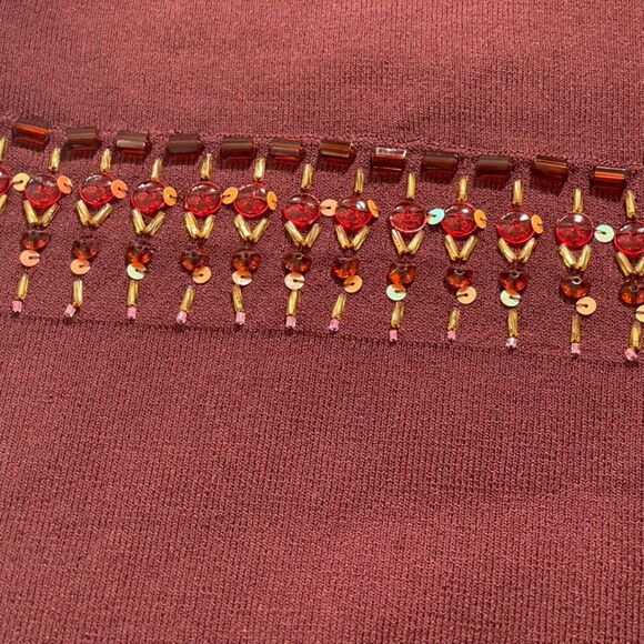 Ann Taylor Loft | Vintage y2k Brown Beaded Surplice Tank | MP - Picture 3 of 6